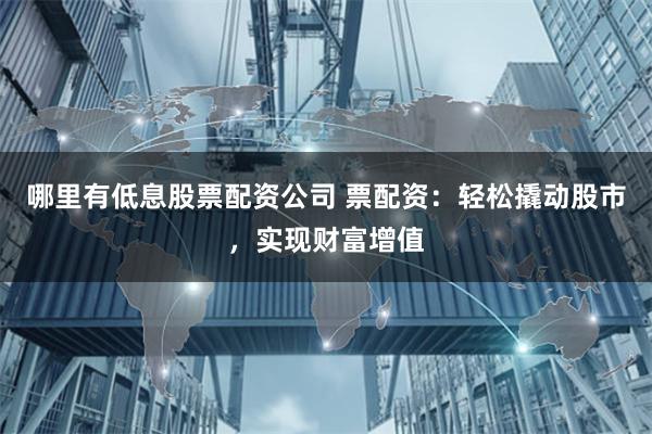 哪里有低息股票配资公司 票配资：轻松撬动股市，实现财富增值
